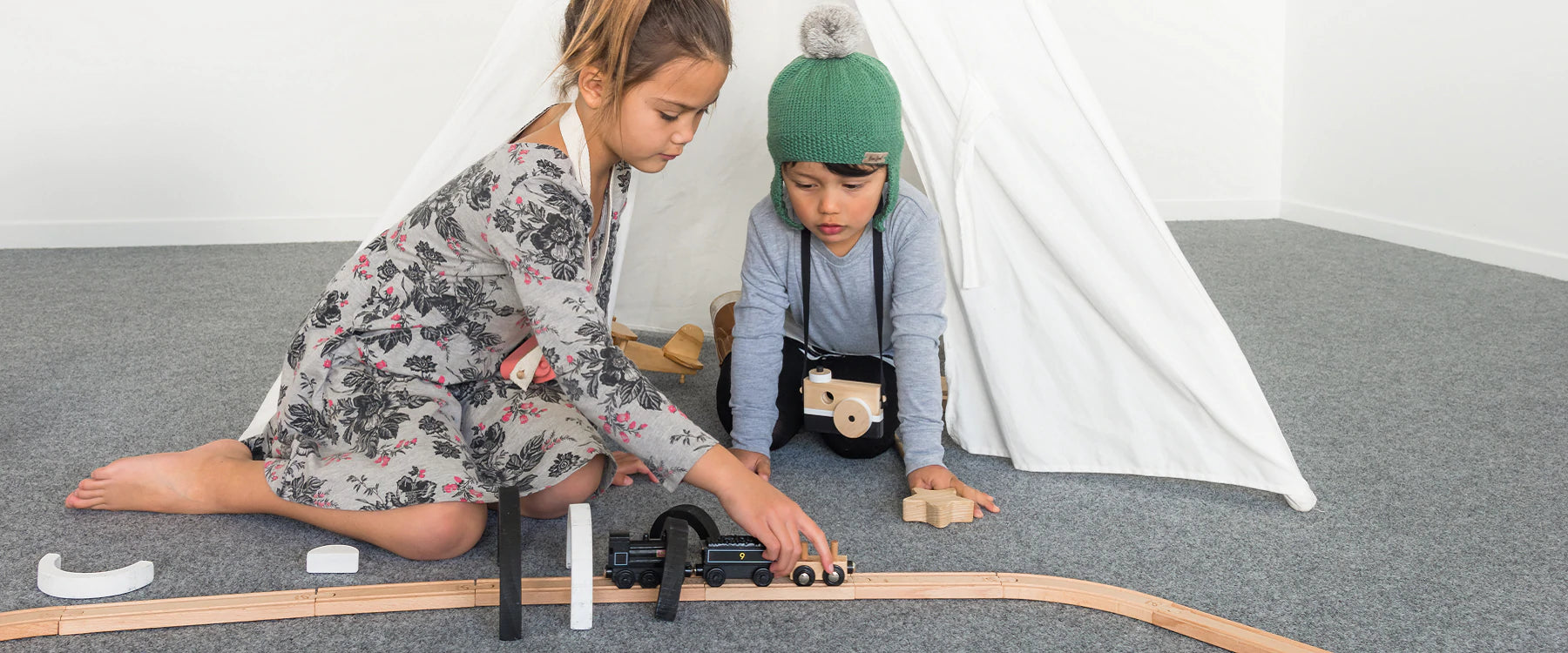Children playing on garage carpet in NSW Australia 